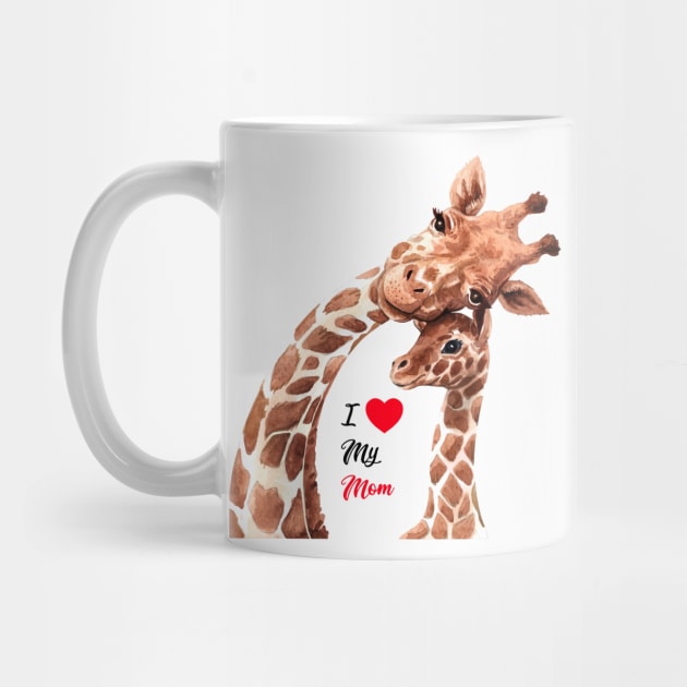 Giraffe Mom and Baby Happy mothers day by Chichid_Clothes